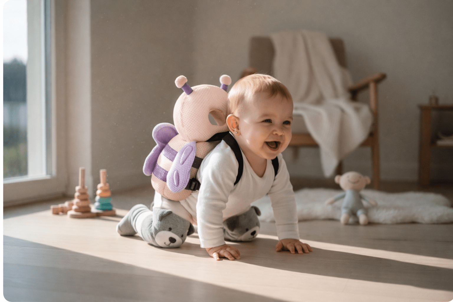 Plecaczek Ochronny Tuptuś® — Ochrona Główki i Pleców | 5–18 miesięcy - Tuptuśfirst step