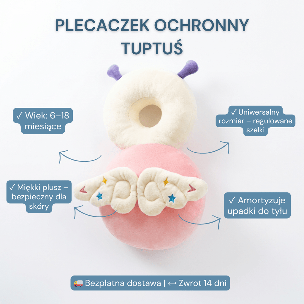 Plecaczek Ochronny Tuptuś® — Ochrona Główki i Pleców | 5–18 miesięcy - Tuptuśfirst step